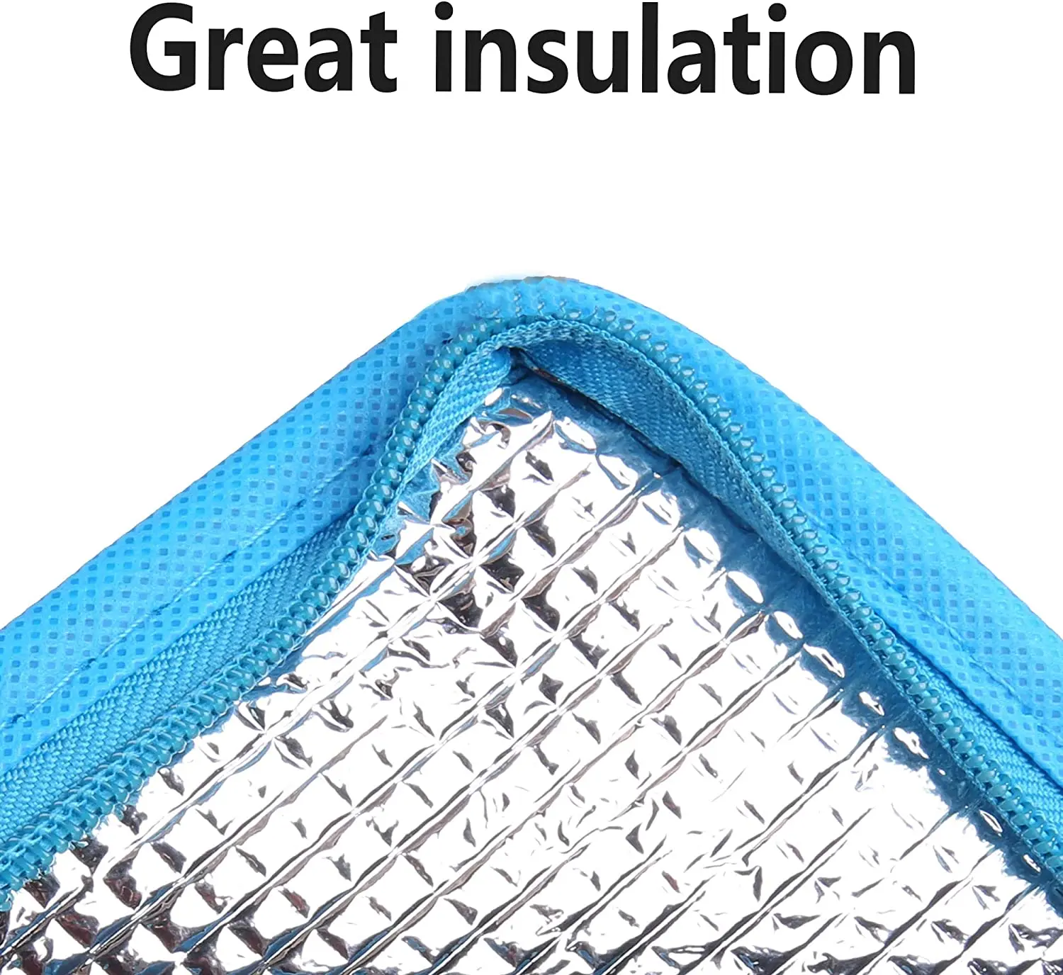 Insulated Reusable Grocery Bag with Zippered Top, XL Large, Frozen Foods Cold, Cooler Shopping