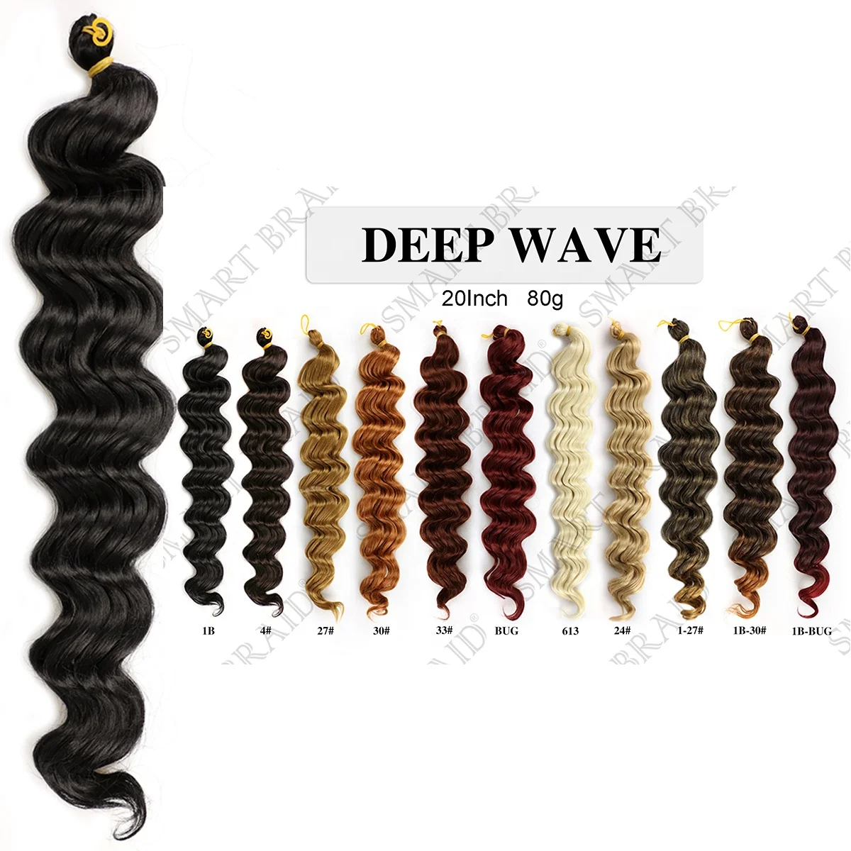 20 Inch Ocean Wave Crochet Hair Wave Deep Twist Braiding Hair Deep Ripple Crochet Synthetic Braids Hair Extension