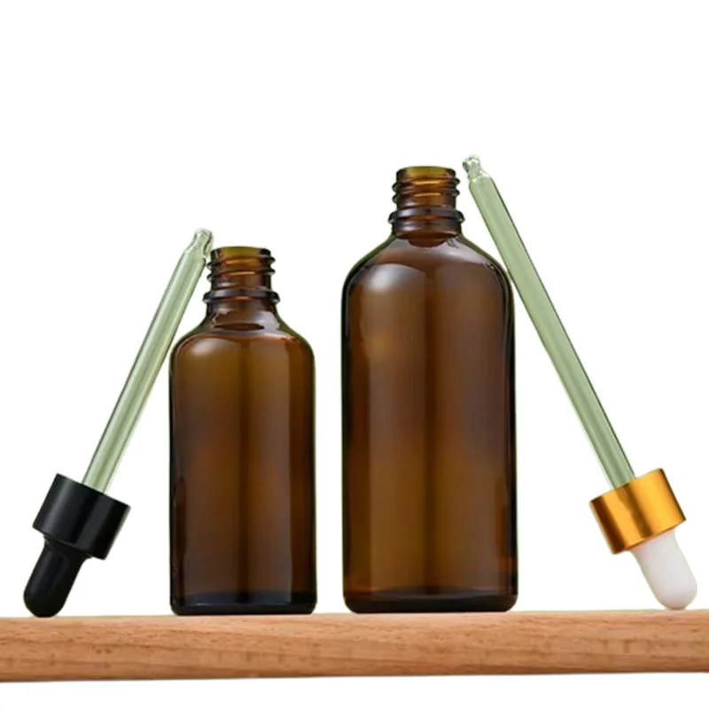 NQFIBER Empty Boston Dropper Bottle Good Price Oil Dropper Bottle Manufacturer Low Lid Of Cosmetic Packaging Roller Essential