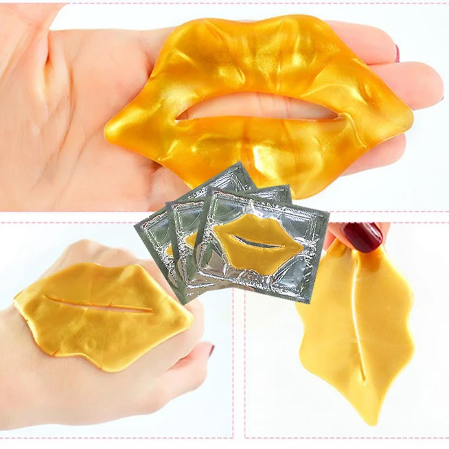 Vegan Moist Lips Care Crystal Patch Masks Sheet Rebranding Cosmetics Wholesale White 24K Gold Pink Hydrogel Collagen Lip Mask