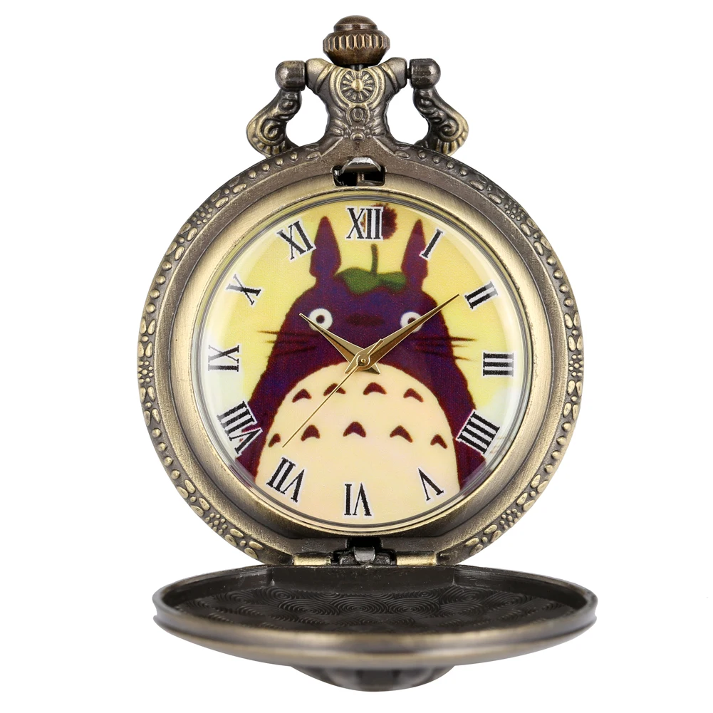 Exquisite Pendant Antique Chain Timepiece Gifts reloj de bolsillo Bronze Lovely vintage pocket watches display case