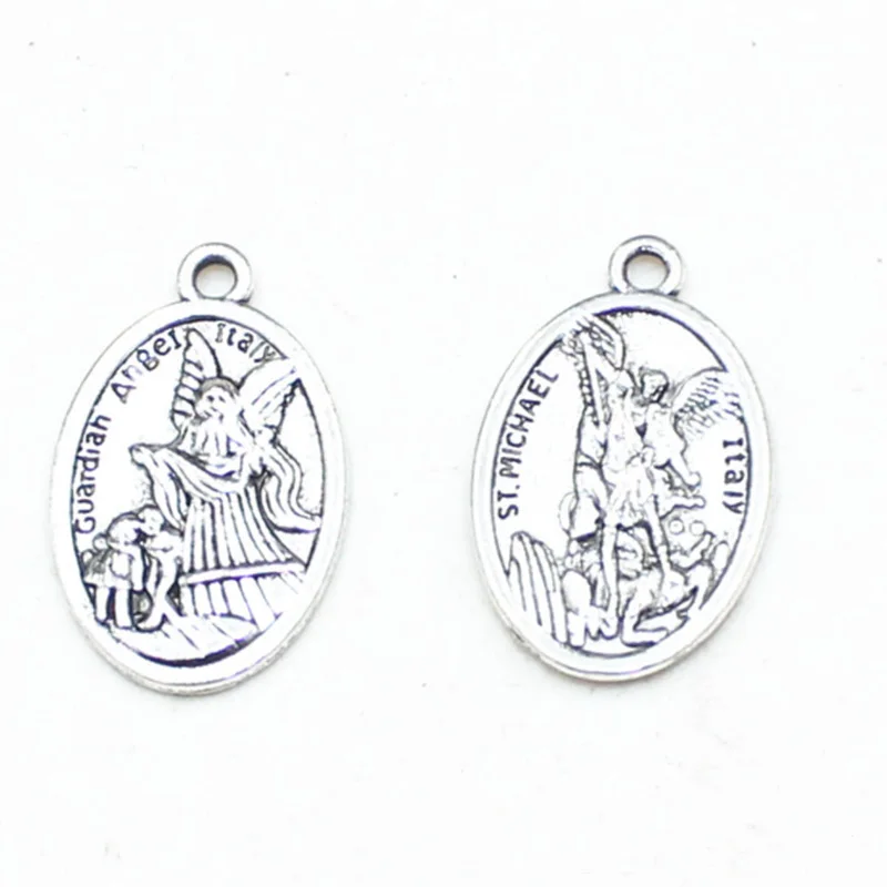 25x16mm  Guardiah Angel Italy & St.Michael  Pendant Medal for Jewelry Necklace Making