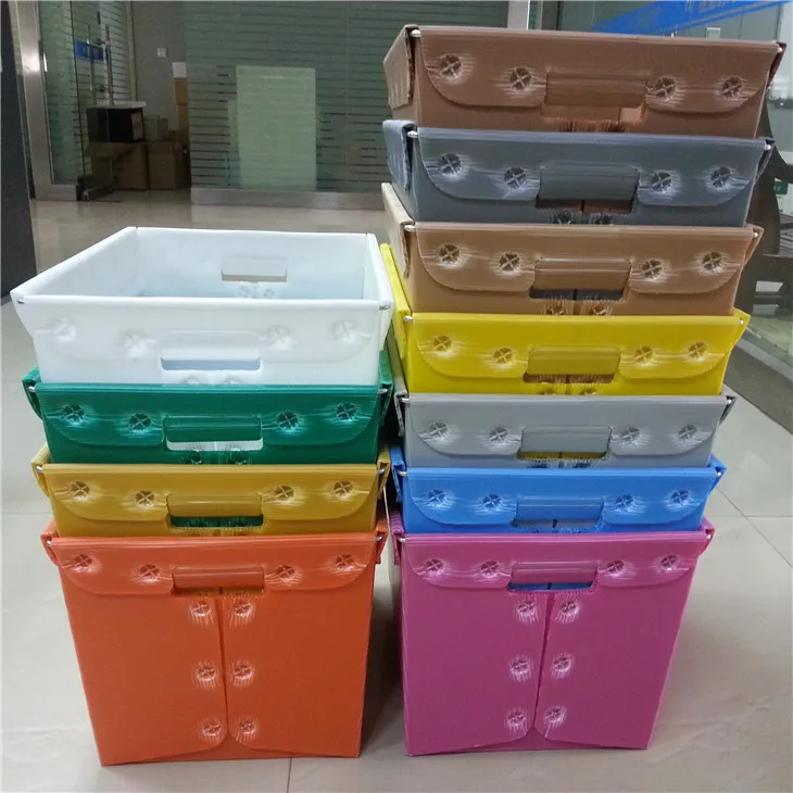 Custom corrugated plastic tote box stackable usps mail tote correx dhl mail tote
