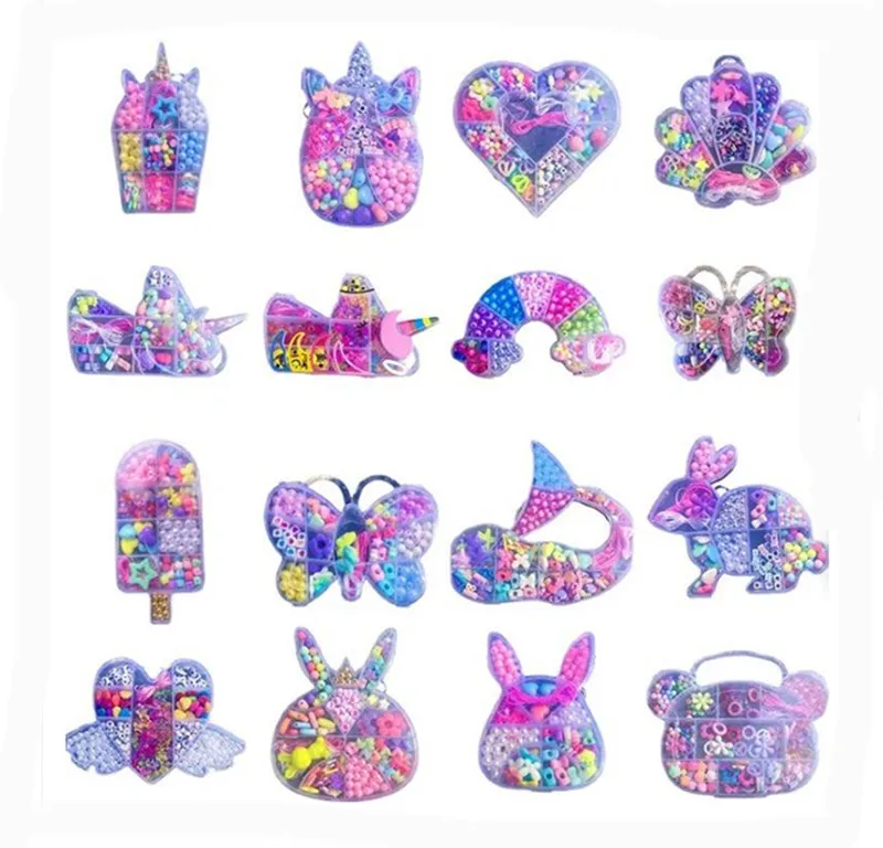 New colorful  Kids bracelet set cute funny Cartoon beads for diy bracelet making kits children Gift
