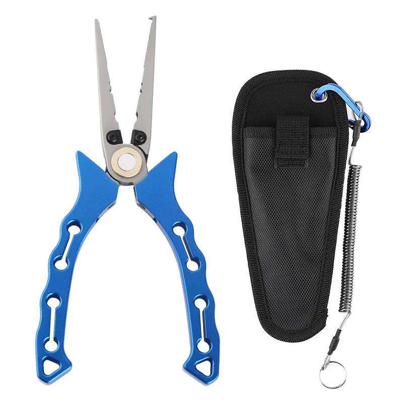 Wholesales Professional Saltwater Aluminum Long Reach Fishing Pliers Hook Remover with Sheath and Lanyard