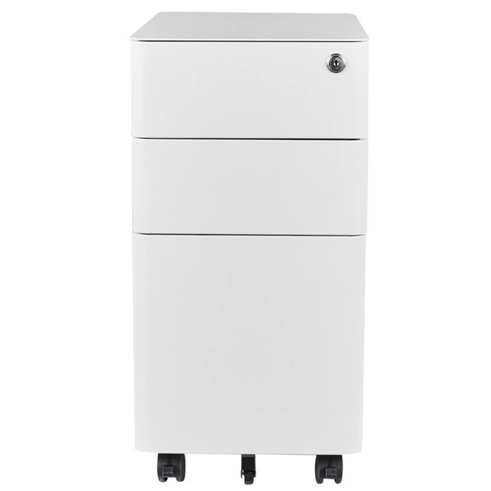 Metal Mobile 300mm Width Slim File Cabinet Storage 3 Drawers Office Furniture Pedestal Modern Steel Rolling Mobile Cabinet