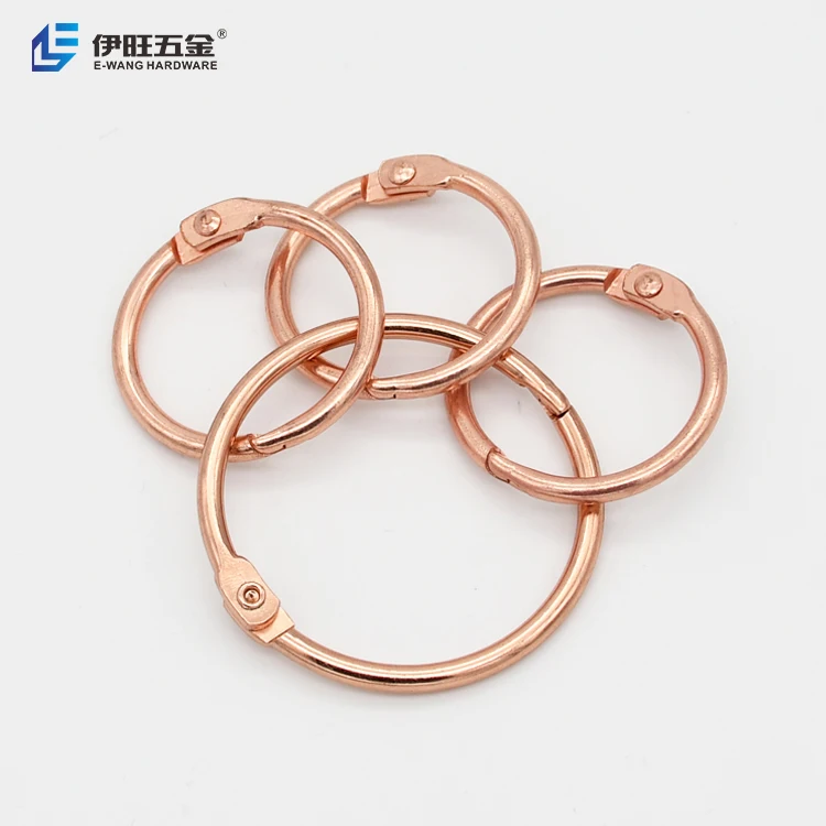 YIWANG Rose Gold Metal Binding Book Rings Loose Leaf Binder Rings for Sketchbook Craft