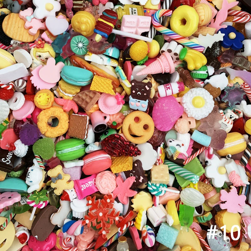 Mixed Colorful Fruit Candy Chocolate Seashells Realistic 3D Nail Art Decorations Designer Nail Charms for DIY Nail Art