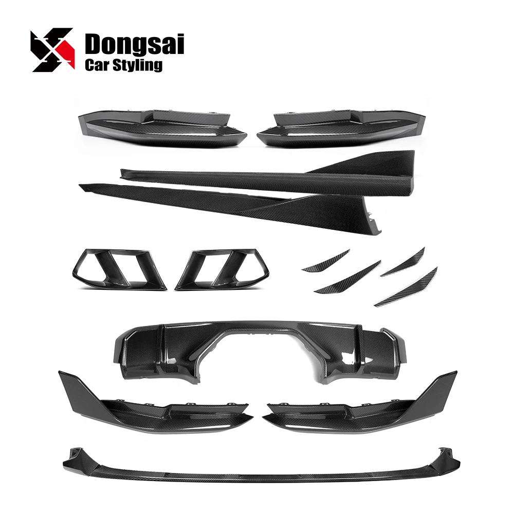 OEM Style Dry Carbon Rear Bumper Lips Rocker Winglet Side Splitters Flaps for BMW M4 G82 G83 Competition 2020+