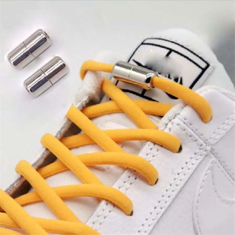 Elastic No Tie Shoelaces Semicircle Shoe Laces For Kids And Adult Sneakers Shoelace Quick Lazy Metal Lock Strings