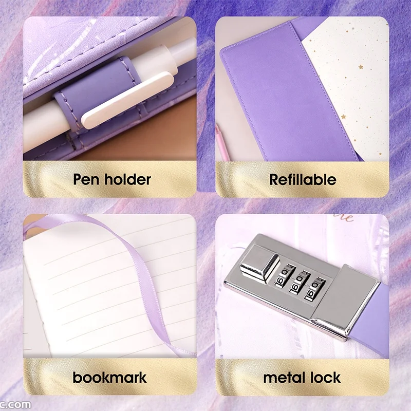 ready to ship wholesale custom journal personalized secret diary with lock and key