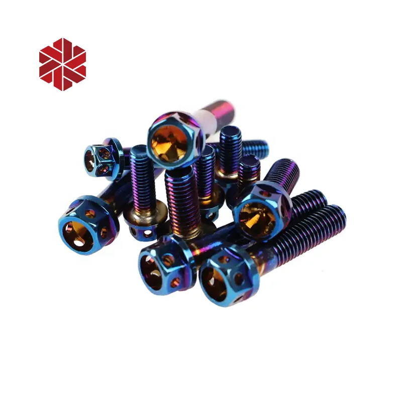 Titanium Torx Flange Hex Head Bolts M4 M5 M6 M8 M10 Motorcycle Accessories Gr5 Flange Disc Brake Titanium Screw
