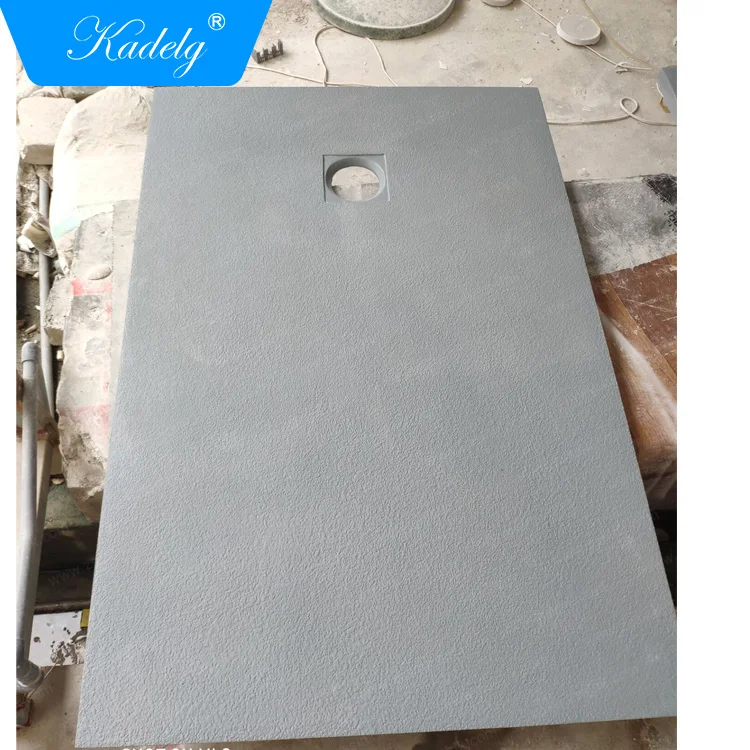 Beautiful design Gray Stone Resin Shower Tray Acrylic Shower Base