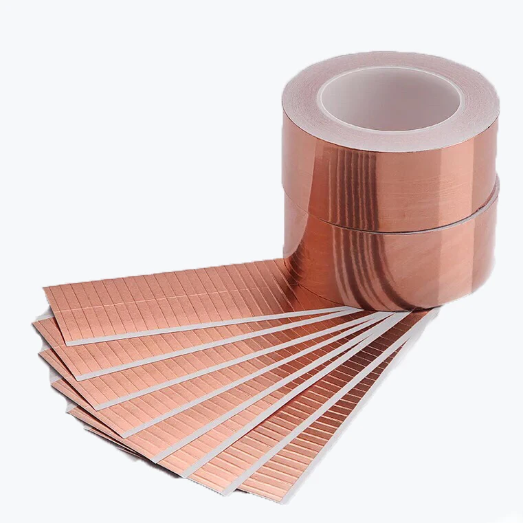0.1mm Thick Copper Foil Tape Coppercoil Strip Tape Copper Foil Strip with Conductive Acrylic Glue