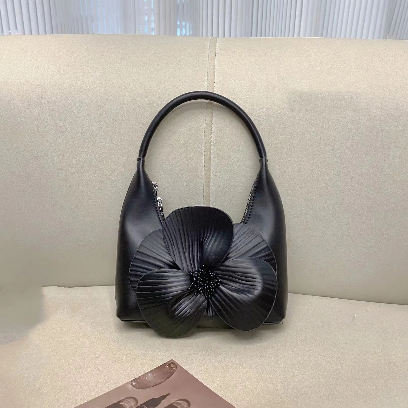 New Arrival Women French style Floral Tote Bag with Creative Flower Design Handbag Purse Single Shoulder Crossbody Chain Bag