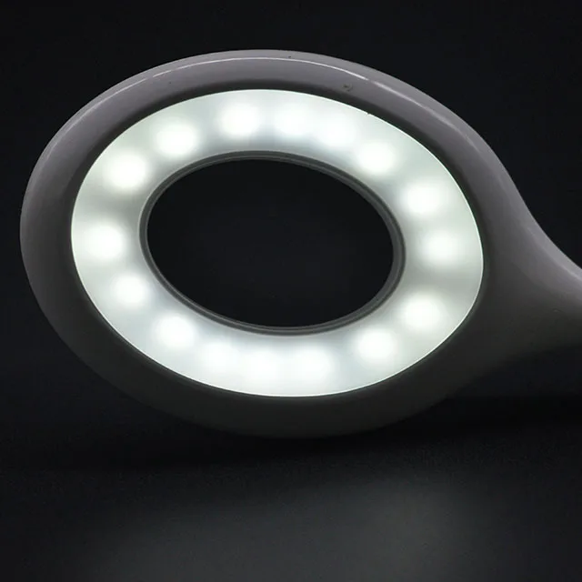 Modern Rechargeable Mini LED Desk Lamp White round Table Lamp with Touch Control Bell Style Phone Pen Holder ROHS Certified
