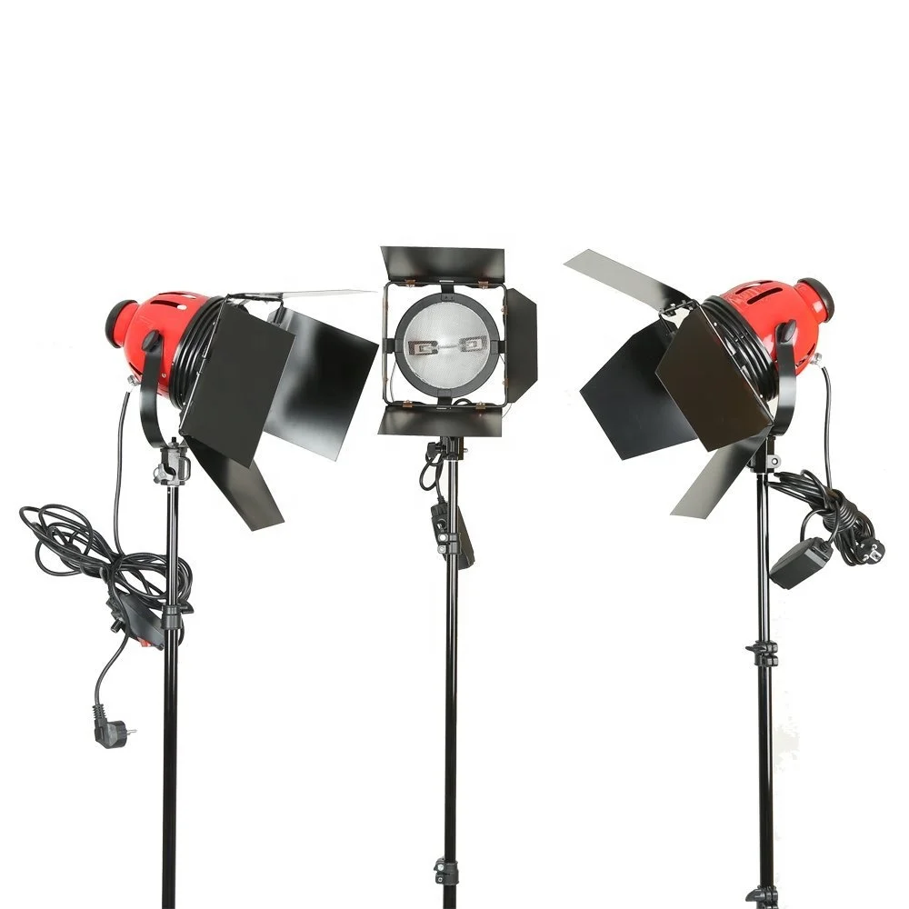 2400W Dimmable Tungsten Halogen Photo Video Hot Light Continuous Red Head Light Kit for Photography and Video