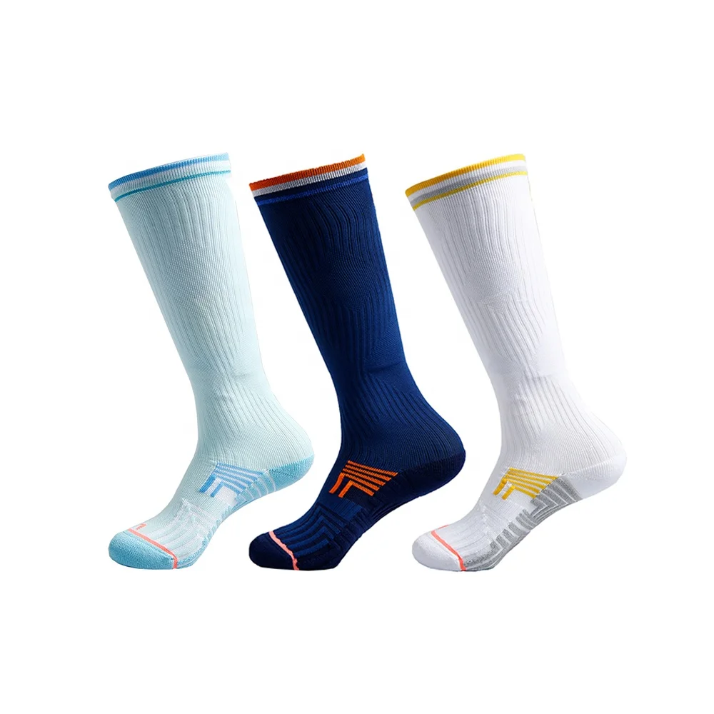 Hot Sell Breathable Knee High Black Sport Football Custom Socks