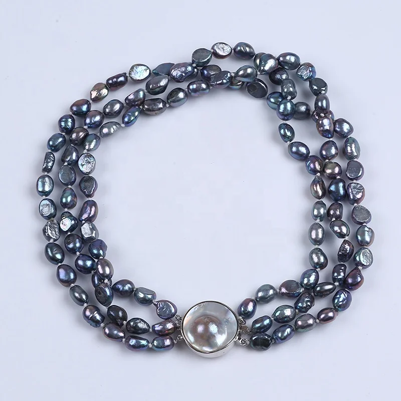 Handmade 8-9mm Natural Freshwater Baroque Pearl High Quality Necklace