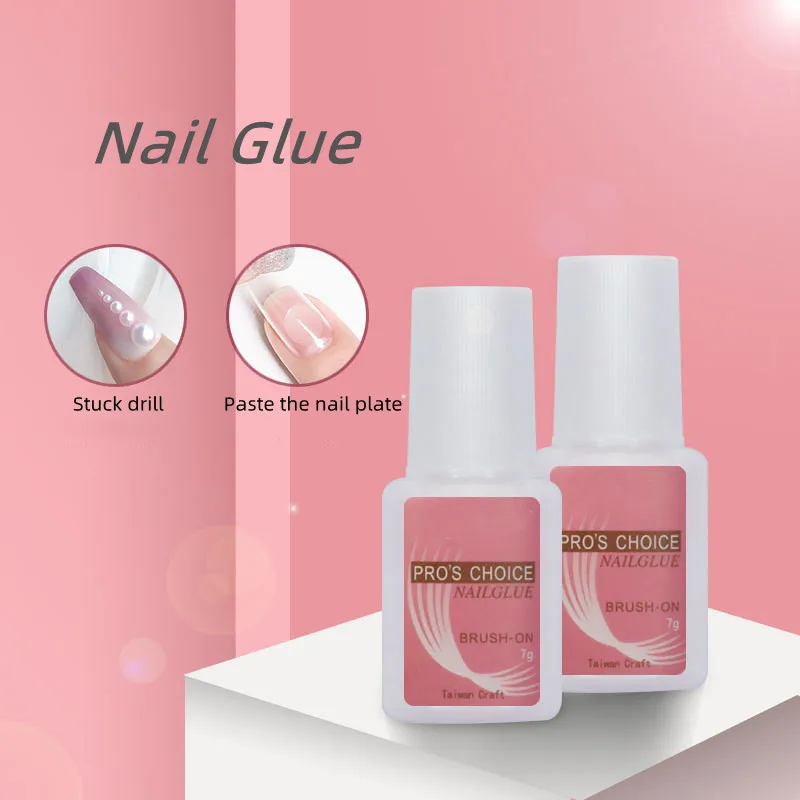 Hot sale nail glue with brush head 7g nail paste drill glue easy to use