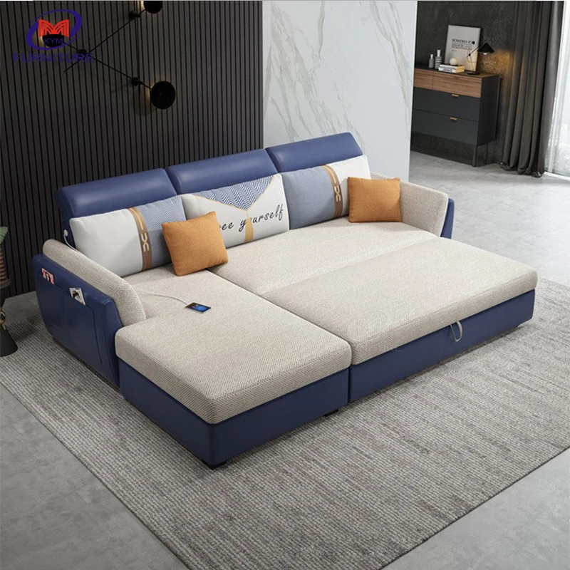 XYM furniture modern convertible folding sofa bed for compact living space double seats sofa cum bed sofa bed