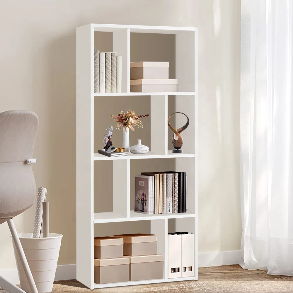 Customize 8-cube nordic style bedroom shelves wall shelf book eight organizer bookshelf storage racks wooden white book shelf