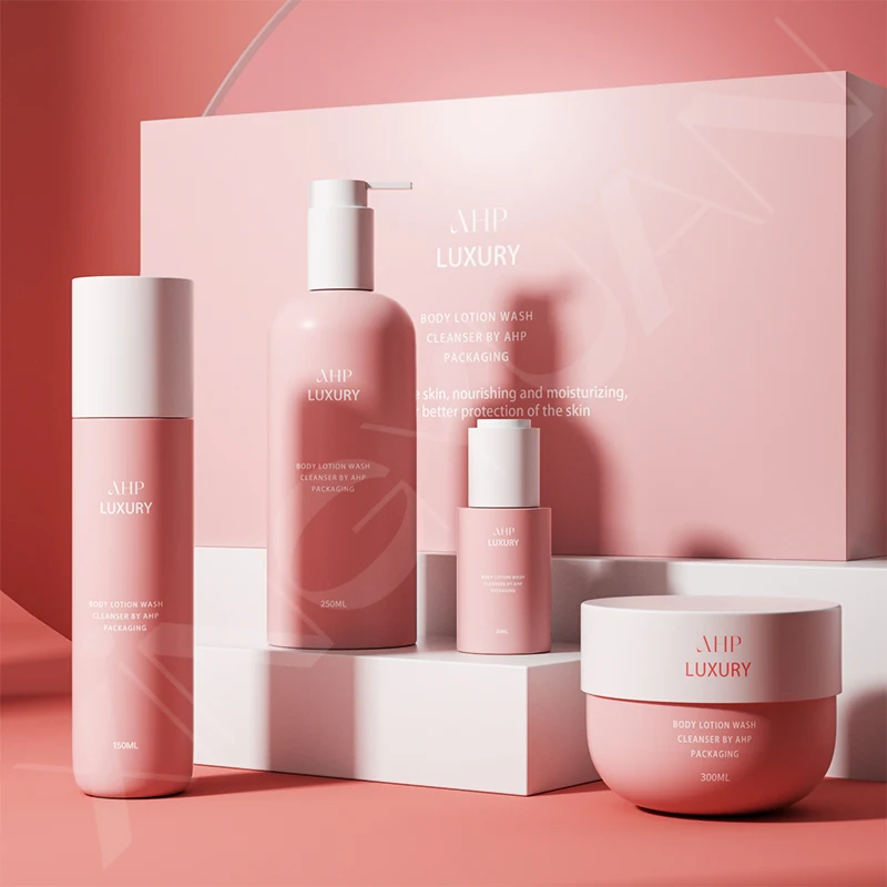 luxury plastic bottles for shampoo and conditioner skincare body cream shower gel packaging bottle 250ml body wash packaging