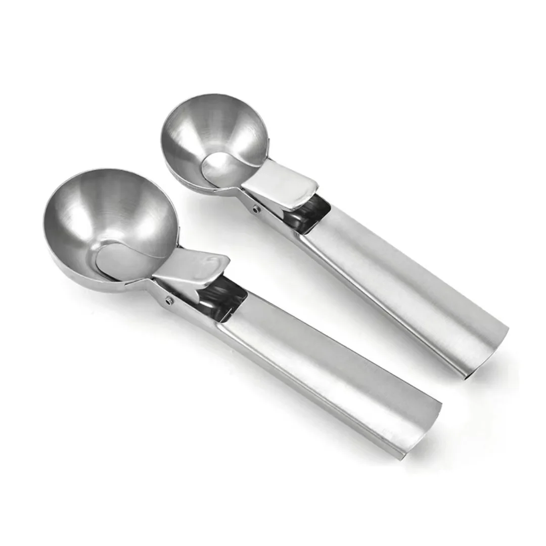 Wholesales Premium Metal Cookies Ball Scoop Stainless Steel Ice Cream tools Scoop Spoon with Trigger