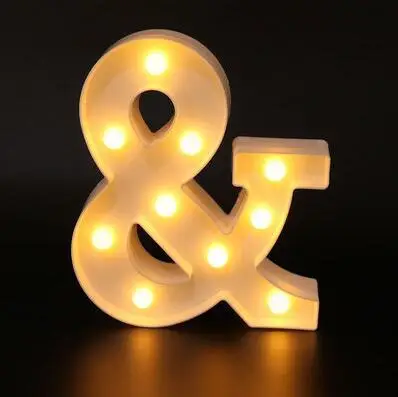 INS 3D Hot Selling 26 English Letter Lights Outdoors Digital Birthday Lights LED Symbol Modeling Wedding Proposal Lights