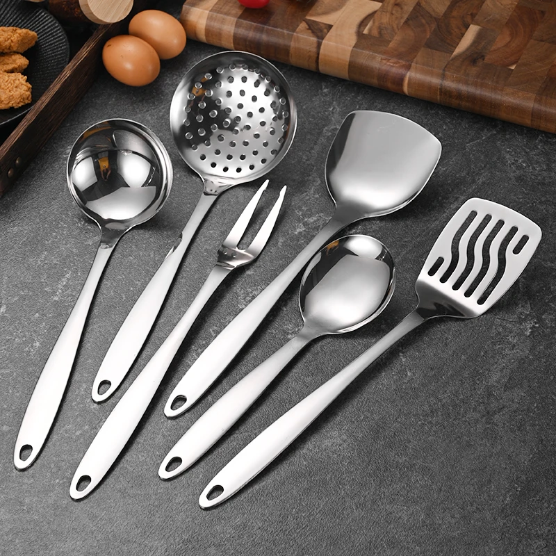 Home and Kitchen Accessories Stainless Steel Cooking Set Cooking Spoon Shovel Metal Kitchen Utensils  Shovel Soup Laddle Skimmer