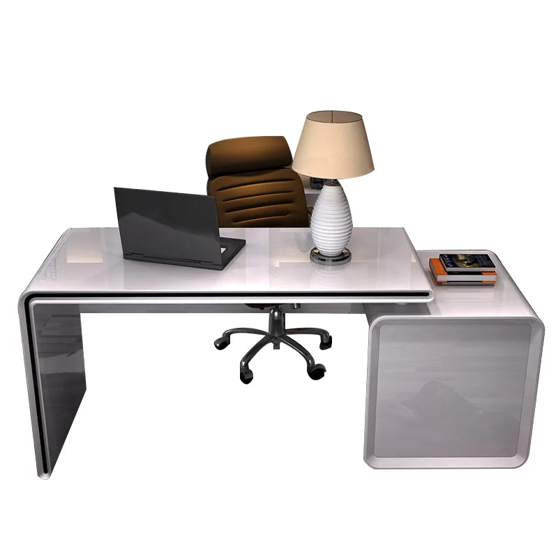 High quality new design unique small size white lacquer staff computer office desk