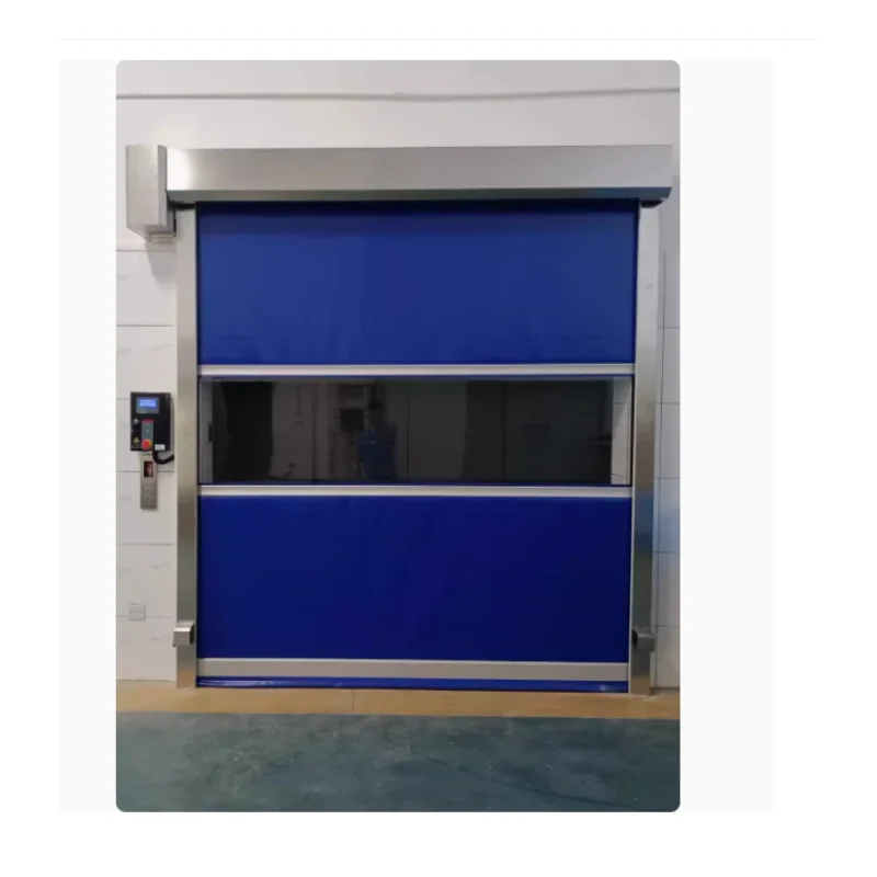 Direct Selling Aluminium Track Automatic High Speed Rapid Roll Up Door Price Car Wash PVC High Speed Door