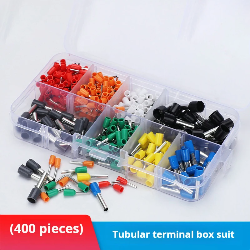 400pcs Tubular Terminal Block Combination Box for Wire Ferrule Crimp Connector kit