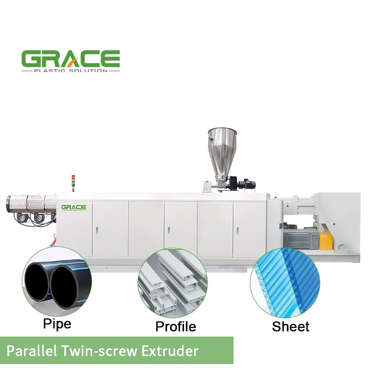 Grace Machinery Twin Conical Double Screw Plastic Extruder Price Extrusion Machine For Sale