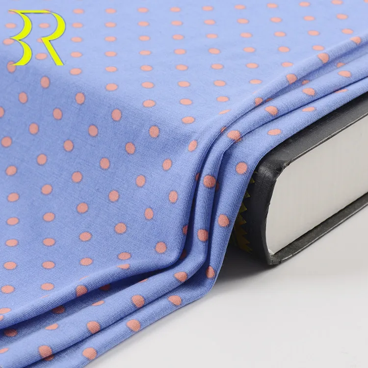 Eco-friendly Anti Bacterial Cool Feeling Knitted Lenzing Micro Modal Spandex Dots Printing Fabric For Underwear