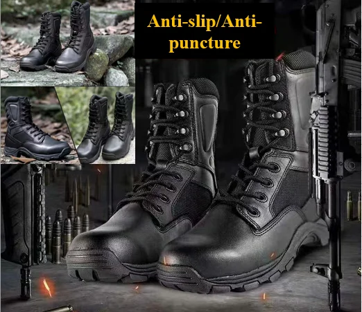 S3 grade full grain leather dual density PU anti-slip&anti puncture sole & shock-absorption&anti static safety shoes