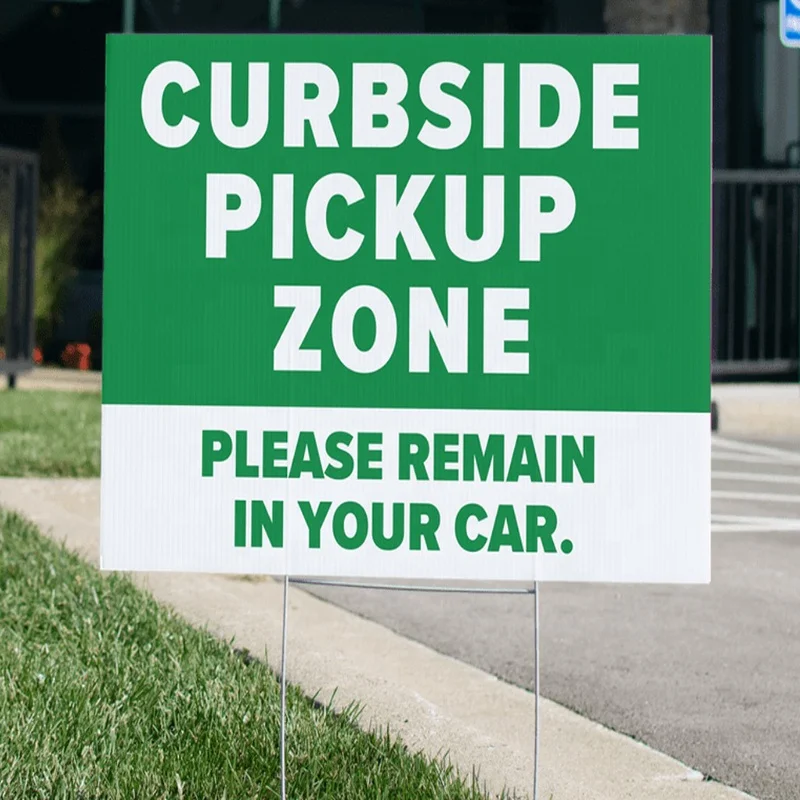 Customized Uv Ink Yard Sign Corrugated Plastic Printed Front & Back With Metal Ground Stake Included For Rent Sign