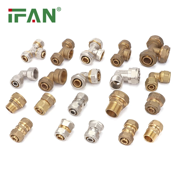 IFAN Customization Brass PEX Al PEX Fittings 16-32mm Thread PEX Brass Compression Fittings