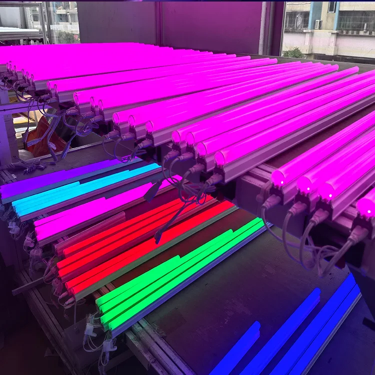 0.9m 0.6m 1.2m Pink Red Blue Green T5 T8 RGB LED Tube Light