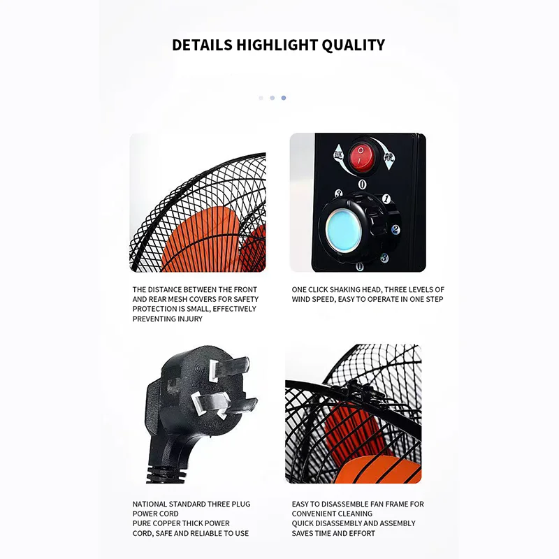 360-degree rotating double-head electric fan Commercial double-sided floor fan 18-inch food stall large wind industrial fan