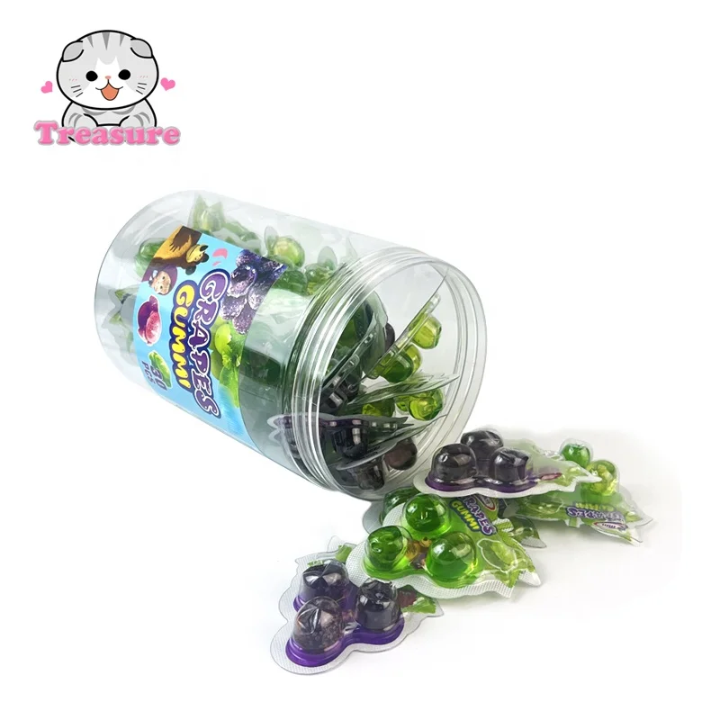 Peelable gummy candy filled soft candy grape gummies juice gummy candy