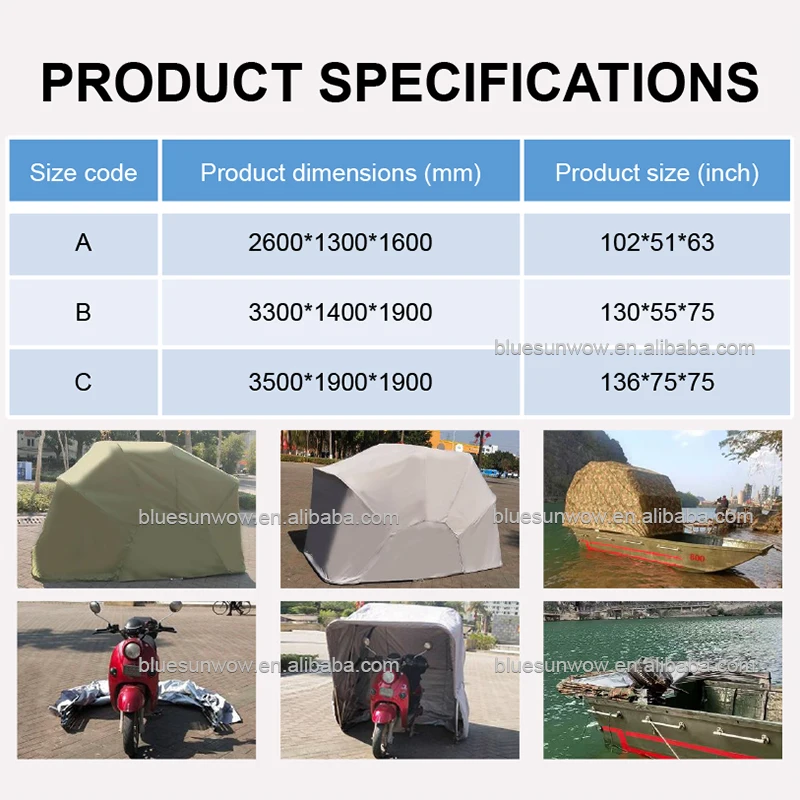 Waterproof Folding Motorcycle Shed Cover Carport Car Parking For Motorcycle Parking Portable Motorcycle Garage