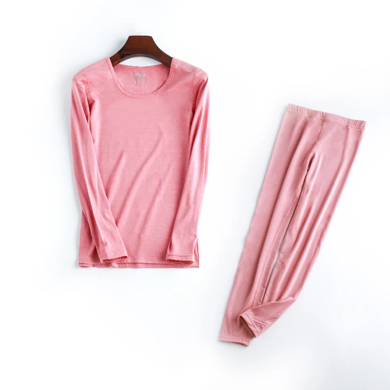 
High Quality Modal Cotton Material Seamless Workmanship Fleece Lined Womens Thermal Underwear 