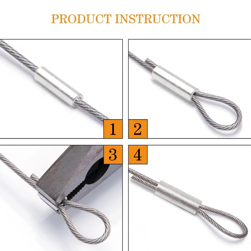 Wholesale 100pcs/bag Silver Round Aluminum Fishing Tube Fishing Wire Pipe Crimp Sleeves Connectors Fishing Line Accessories.