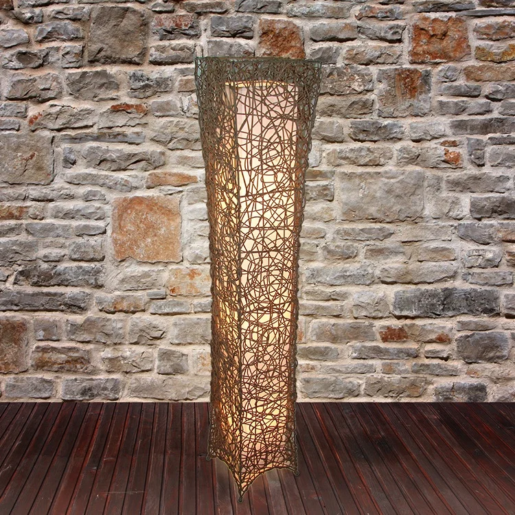 rattan floor lamp