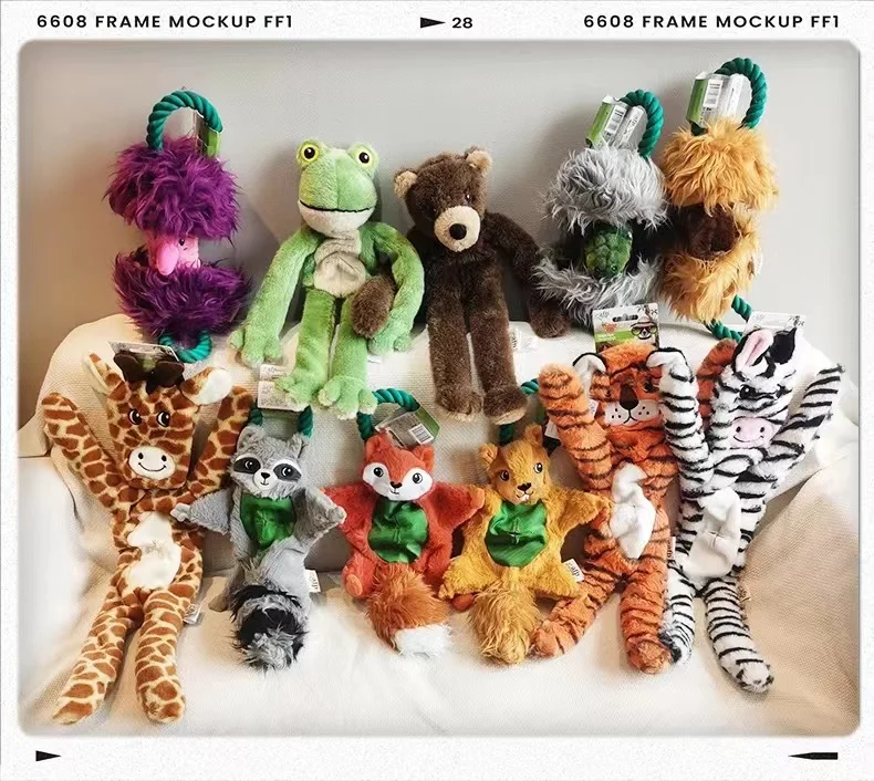 Wholesale Custom Logo Super Durable Tough No Stuffing Squeaky Plush Dog Toys High Quality Pet Chewing Balls Manufacturer Direct