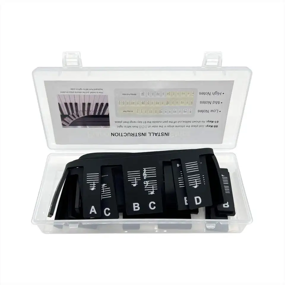 Reusable Removable Silicone Piano Note Guide Keyboard Label Stickers with 88-Key Full Size for Beginner