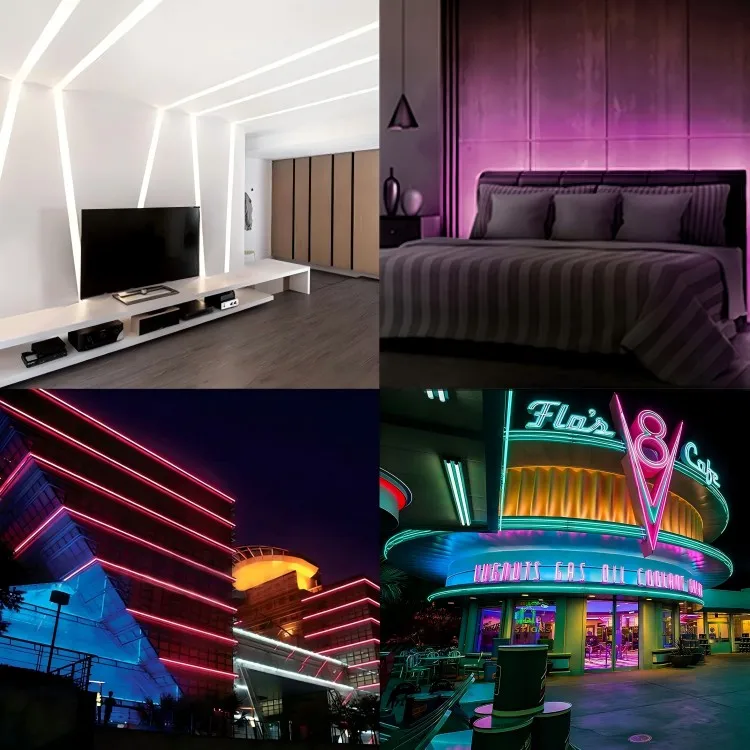 Гибкая светодиодная неоновая лента DC12V 24V AC110V 220V разрезаемая силиконовая трубка 360 градусов Светодиодная DIY SIGN