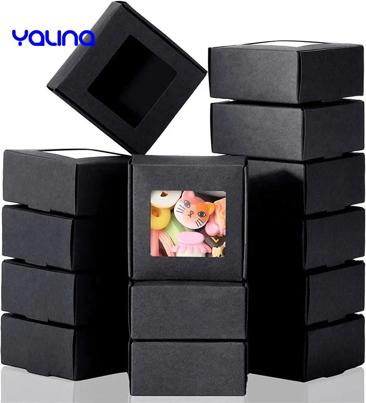 Wholesale printed logo paperboard macaron box with clear lid dessert swiss roll cake box packaging boxes