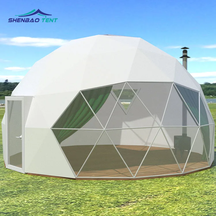 High Quality Luxury Perfab Glamping Resort Bell Geo-dome Tent Hotel geodesic dome tent kit for sale